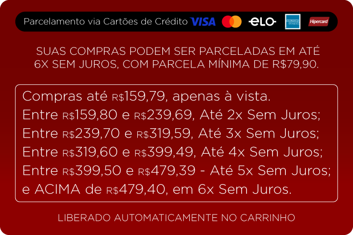 Imagem pop up, informação pagamento no cartão